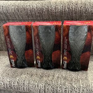 McDonald's 2017 Limited Edition Glass Set in diamond pattern - grey